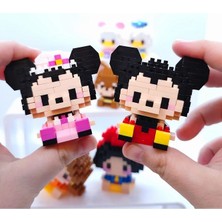 Bricks Yeni Stil Mickey Mouse ve Minnie Mouse Figür 3D Puzzle Yapboz Hobi Dekorasyon