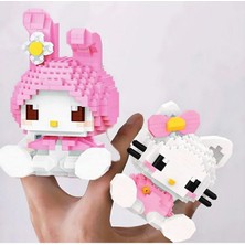 Hello Kitty My Melody Karakter Figür Yapıtaşı Puzzle Masaüstü Süs Koleksiyon Hobi