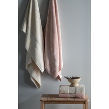 Lotus 4'lü Havlu Setı  Blush-Ekru 90X150  - Aıle Setı