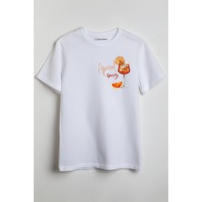 Merch&ice Aperol Spritz Baskılı Unisex T-Shirt Beyaz