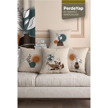 Kuraklık ve Kır Çiçekleri Desenli 4'lü Dijital Baskılı Kırlent Kılıfı 43X43 cm