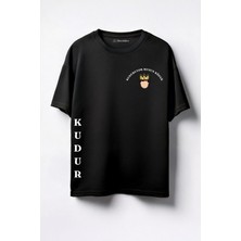 Merch&ice Kuduruyor Musun Köpek Göğüs Prens Baskılı Unisex Oversize T-Shirt Siyah