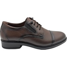 Akın - 376 | Erkek Hakiki Deri Lastik Bağcıklı Klasik Ayakkabı - Kahverengi - 40