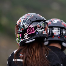 Sway Sw 867 Peri Colorful Güneş Vizörlü Full Face Kask