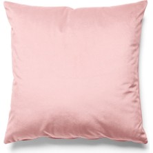 Toz Pembe Düz Renk Kırlent Kılıfı Süet Kumaş, Şık ve Hafif Tasarım