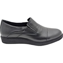 Akın - 365-1 | Erkek Hakiki Deri Bağcıksız Klasik Ayakkabı - Siyah - 43