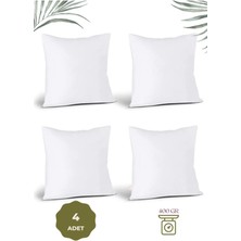 Beyaz 4'lü Boncuk Silikon Kırlent Kılıfı ve Iç Yastık Seti