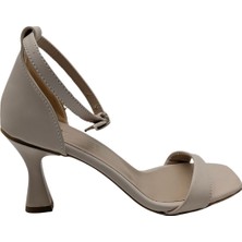 Divelle | Kadın Tek Bant Abiye Topuklu Ayakkabı - Bej - 40