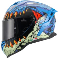 Sway Sw 867 Storm Blue Güneş Vizörlü Full Face Kask