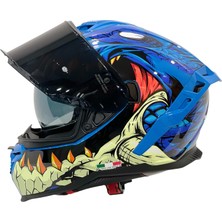 Sway Sw 867 Storm Blue Güneş Vizörlü Full Face Kask