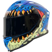 Sway Sw 867 Storm Blue Güneş Vizörlü Full Face Kask