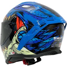 Sway Sw 867 Storm Blue Güneş Vizörlü Full Face Kask