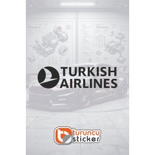 Thy Turkis Airlines Sticker Etiket 20X5.5 cm – Araç – Motor – Laptop – Kask Etiket Sticker