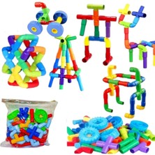 About The Perfect Renkli Boru Blok Seti 72 Parça, Eğlenceli ve Yaratıcı Oyun Seti