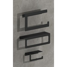 Bej Modern Metal 3'lü Set Raflı Banyo Havlu Askılığı Rulo Havlu Tuvalet Kağıtlık Banyo Organizer Di