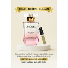 Jaquel Aura Kadın Parfüm 100ml, Çiçeksi, Siyah Üzüm, İris, Yasemin, Portakal Çiçeği, Pralin, Vanilya