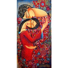 Soi Craft Modern Sanat Duvar Tablosu, Kırmızı Elbiseli Figürlü Dekoratif Soyut
