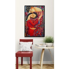 Soi Craft Modern Sanat Duvar Tablosu, Kırmızı Elbiseli Figürlü Dekoratif Soyut