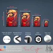 Soi Craft Modern Sanat Duvar Tablosu, Kırmızı Elbiseli Figürlü Dekoratif Soyut