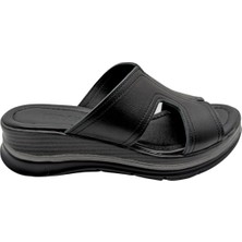 Radiessa - Kadın Hakiki Deri Dolgu Topuklu Terlik - Siyah - 37