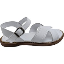 Pristelle | Kadın Hakiki Deri Sandalet - Beyaz - 39