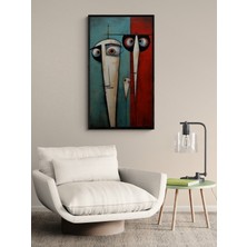 Soi Craft Modern Soyut Duvar Tablosu, Mavi ve Kırmızı Tonlu Figüratif
