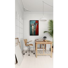 Soi Craft Modern Soyut Duvar Tablosu, Mavi ve Kırmızı Tonlu Figüratif