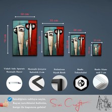 Soi Craft Modern Soyut Duvar Tablosu, Mavi ve Kırmızı Tonlu Figüratif