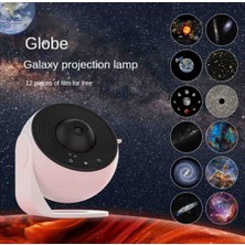 Galaxy Projektör Gece Lambası, Siyah Planetaryum Yıldızlı Projektör, 12 Film Diskli, Yıldızlı Gökyüzü Gece Lambası