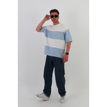 Mantova Skyline Oversize Erkek T-Shirt Siyah-Beyaz