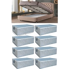 About The Perfect Gri Çizgili Büyük Boy Baza Altı Saklama Kutusu 65X45X22 cm