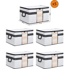 About The Perfect 5 Adet Beyaz Siyah Şeritli Pencereli Yastık Yorgan, Hurcu 75X40X40 cm