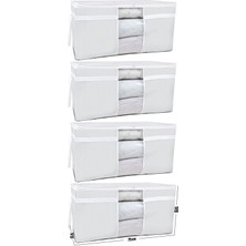 About The Perfect 4'lü Gri Çizgili Pencereli Yastık Yorgan Hurcu Seti 75X40X40 cm