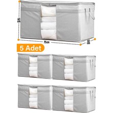 About The Perfect 5 Adet Pencereli Yastık Yorgan Hurcu 75X40X40 cm Gri Benekli