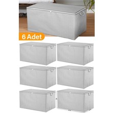 About The Perfect 6'lı Gri Benekli Yorgan Hurcu, 100X50X50 Cm, Dayanıklı ve Şık Depolama Çözümü