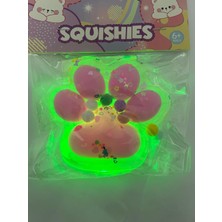 Twins Stars 1 Adet Işıklı Kedi Patisi Squishy Oyuncağı Sukuşi (Büyük Boy)