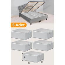 About The Perfect 5'li Gri Baza Altı Saklama Hurcu 64X45X22 Cm, Pratik ve Kullanışlı Depolama Çözümü