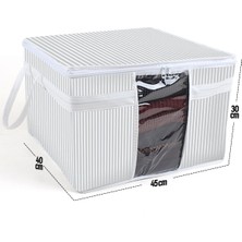 About The Perfect Pencereli Kazak Hurcu, 45X40X30 Cm, Gri-Beyaz, Şık ve Fonksiyonel Dekorasyon Öğesi