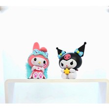 Hello Kitty Sanrio Kuromi ve My Melody Sevimli Koleksiyon Figür Seti - Özel Tasarım