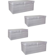 About The Perfect Gri Çizgili Çok Amaçlı Hurç Kutu Seti, Şık ve Pratik Depolama Çözümü