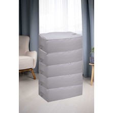 About The Perfect 5'li Gri Baza Altı Düzenleyici Hurç, 74X46X22 Cm, Organizasyon Seti