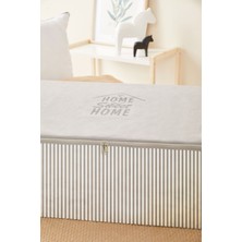 About The Perfect 3'lü Gri Çizgili Hurç Seti, Baza Altı Organizer, Çeyiz Tela, Modern Tasarım