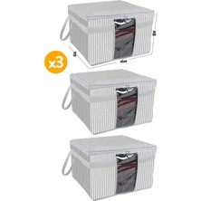 About The Perfect 3'lü Pencereli Kazak Hurcu Seti 45X40X30 cm Gri ve Beyaz Renkler