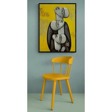Soi Craft Modern Soyut Sanat Duvar Tablosu, Sarı Fonlu Figüratif