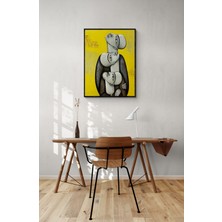Soi Craft Modern Soyut Sanat Duvar Tablosu, Sarı Fonlu Figüratif