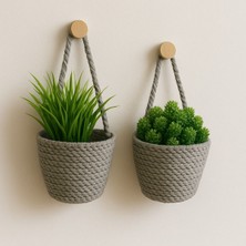 Şık 2'li Mini Sepet Çiçeklik, Dekoratif ve Kullanışlı, 12X10 cm Boyutlarında