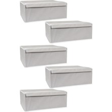 About The Perfect 5'li Gri Kutu Hurç, Yatak ve Baza Altı Düzenleyici, Saklama 50x40x19 Cm