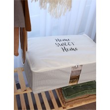 About The Perfect Yıkanabilir Pamuklu Gri Yazılı Düzenleyici Hurç 22X46X62CM