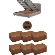 About The Perfect 6 Adet Kapitoneli Baza Altı Hurç, 60X40X22, Taba, Şık ve Kullanışlı Depolama Seti