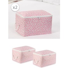 About The Perfect Yaprak Desenli 2'li Küçük Boy Düzenleyici Set, Valiz, Bohça, Hurç ve Çorap Organizasyonu